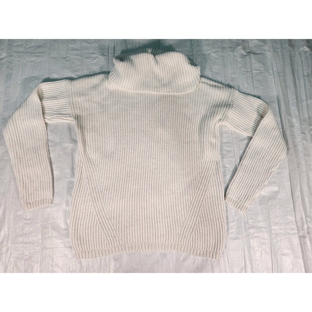 Rachel Zoe Sweater Turtle Neck Pull Over Women medium white Cream M